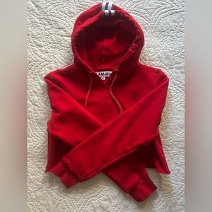 I.AM.GIA Cropped Hoodie. Red & White. Medium